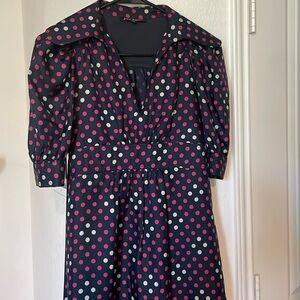 Women’s Polka dot dress, size 4, half sleeves, ties in back